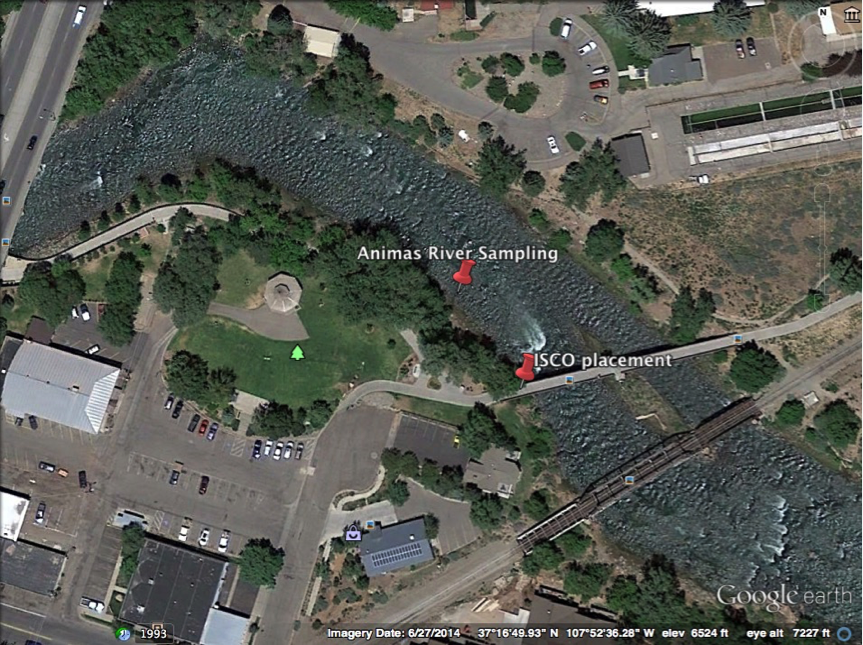 MSI Water sampling location in Durango, CO. Click to enlarge.