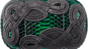 BottegaVenettaGreenSnakeskinBraidClutch