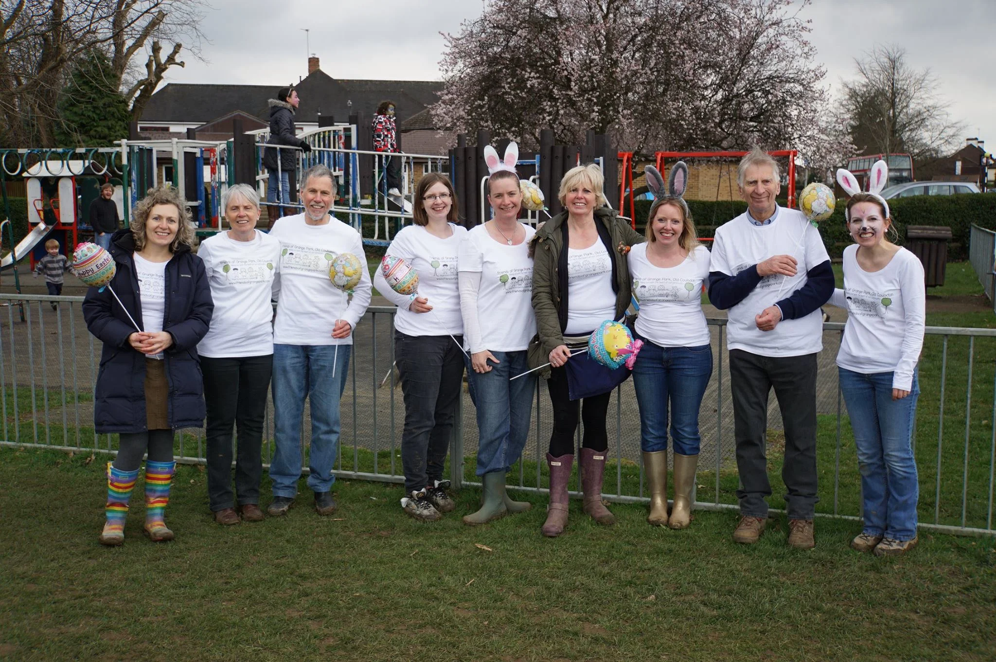 The Friends of Grange Park's trustees and volunteers at the 2015 Easter Eggstraganza