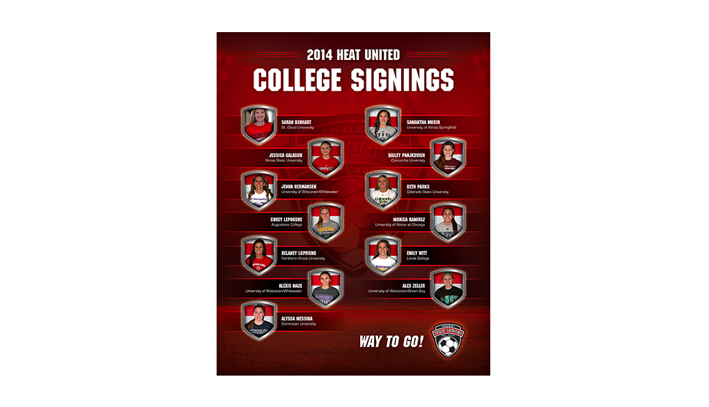 Heat United College Signings Poster