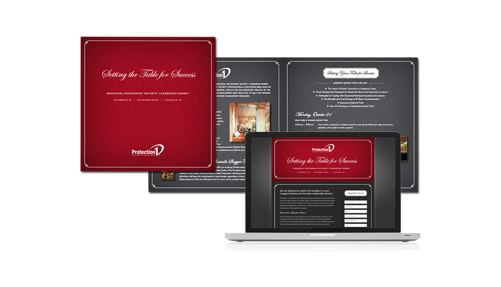 Protection 1 Restaurant Leadership Summit Brochure & Landing Page