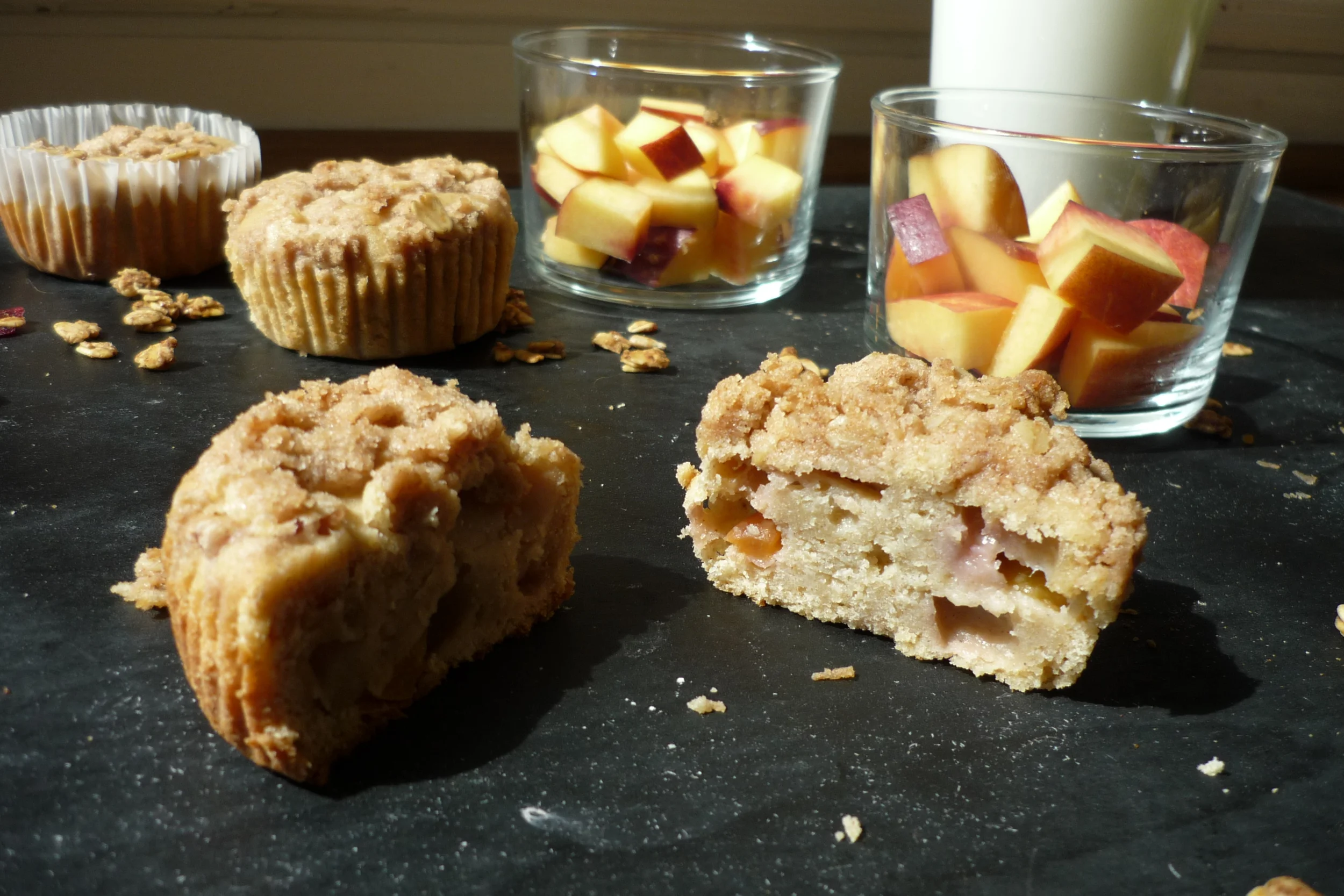 Brown Butter Nectarine Muffins