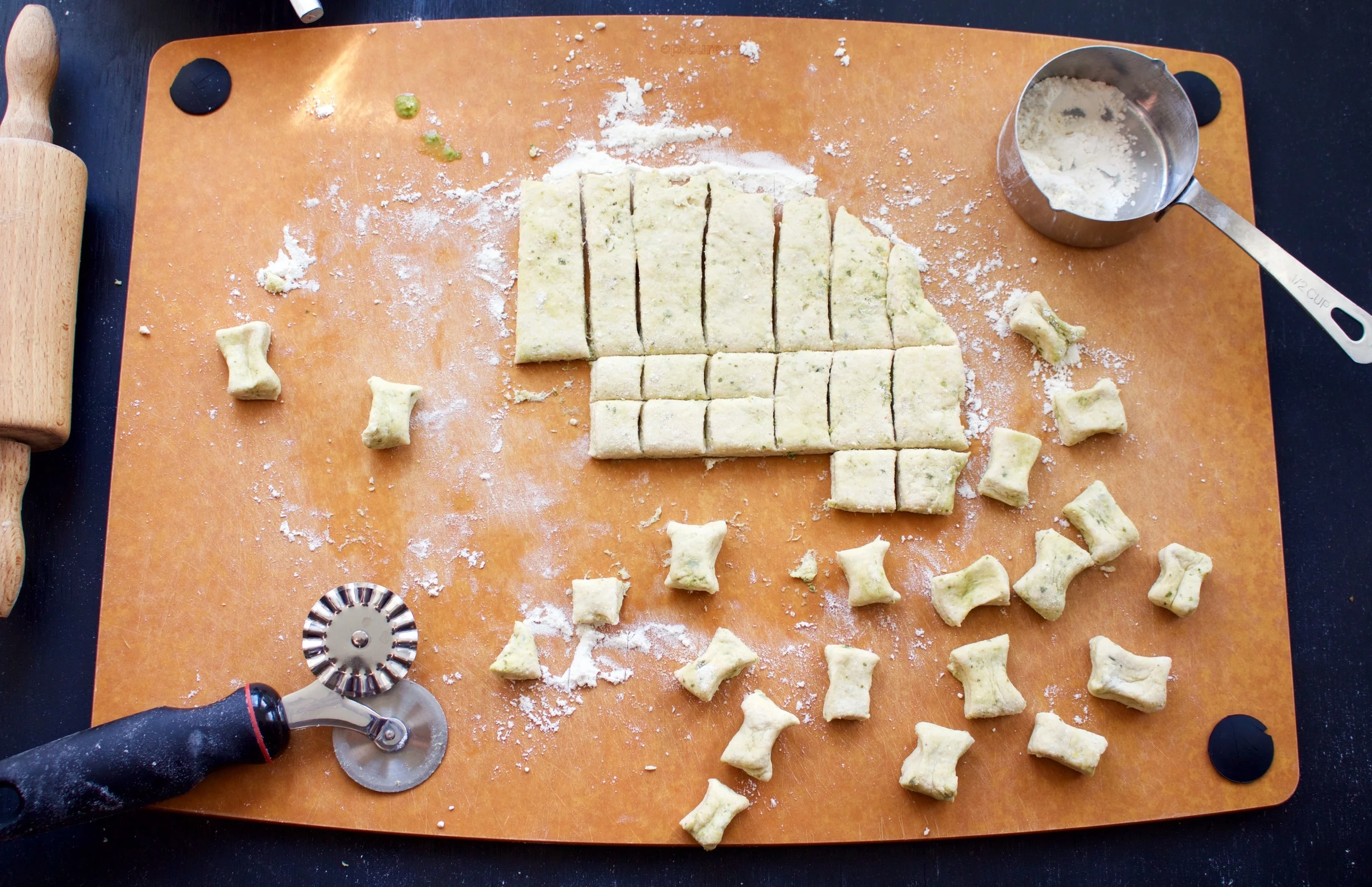 Homemade Ricotta Gnocchi with Microgreens