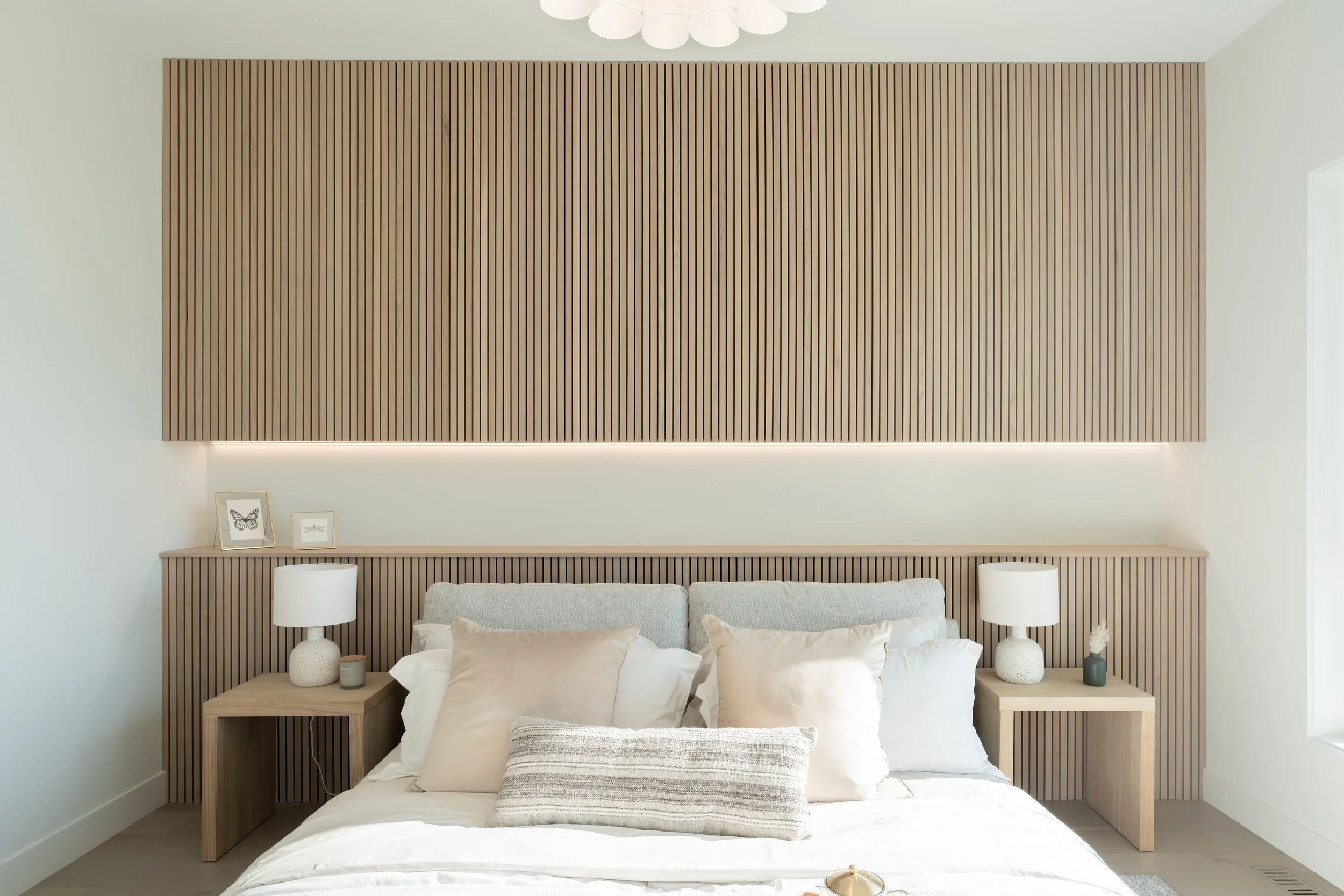 Lakestone Showhome primary bedroom interior, Lake Country
