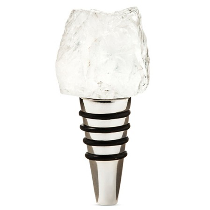 Bottle Stopper White/Grey Marble