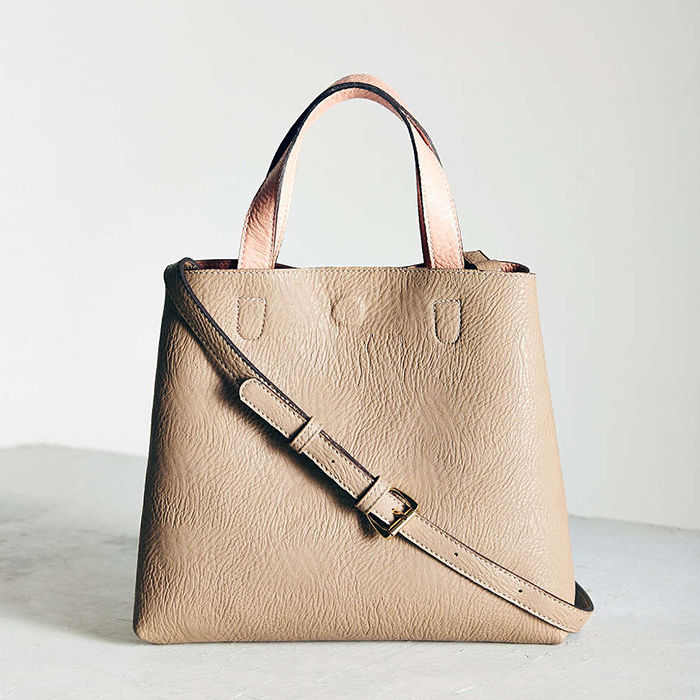 Mini Reversible Vegan Leather Tote Bag