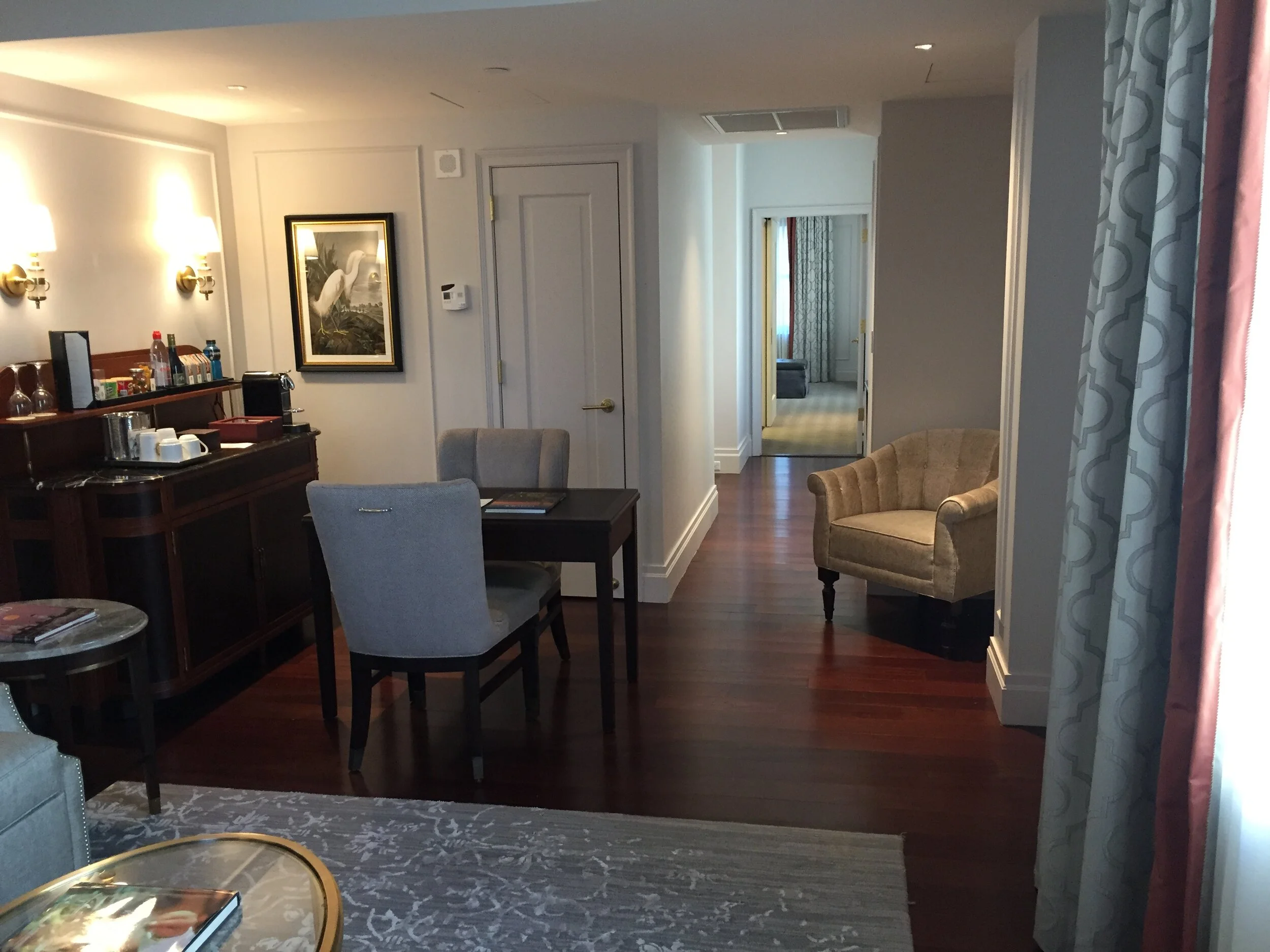 This was a location option I decided to pass on. It was much easier to see both the hall and living room, but not as interesting visually.