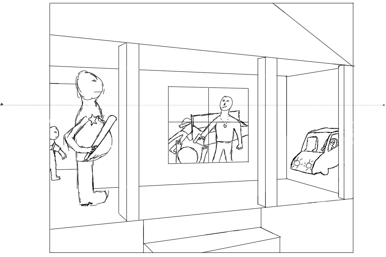Along the way I made a sketch of what I wanted. You can see I ended up going even wider.