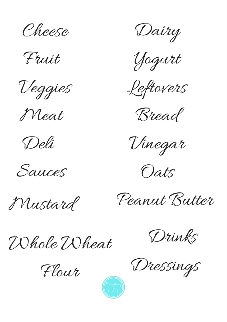Pantry Fridge Labels Everything In Place