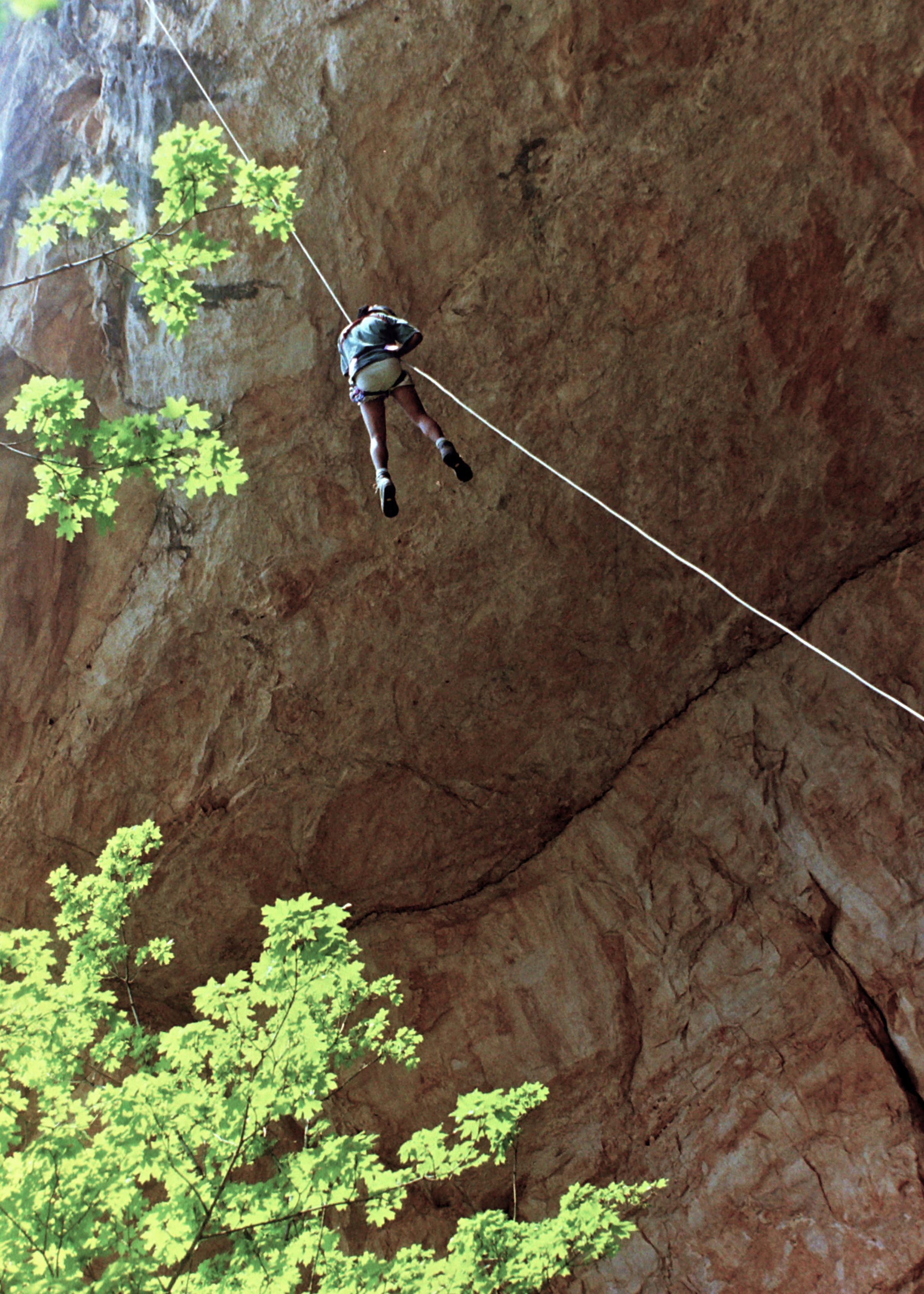 Iffy on rope at Gunsight Cave