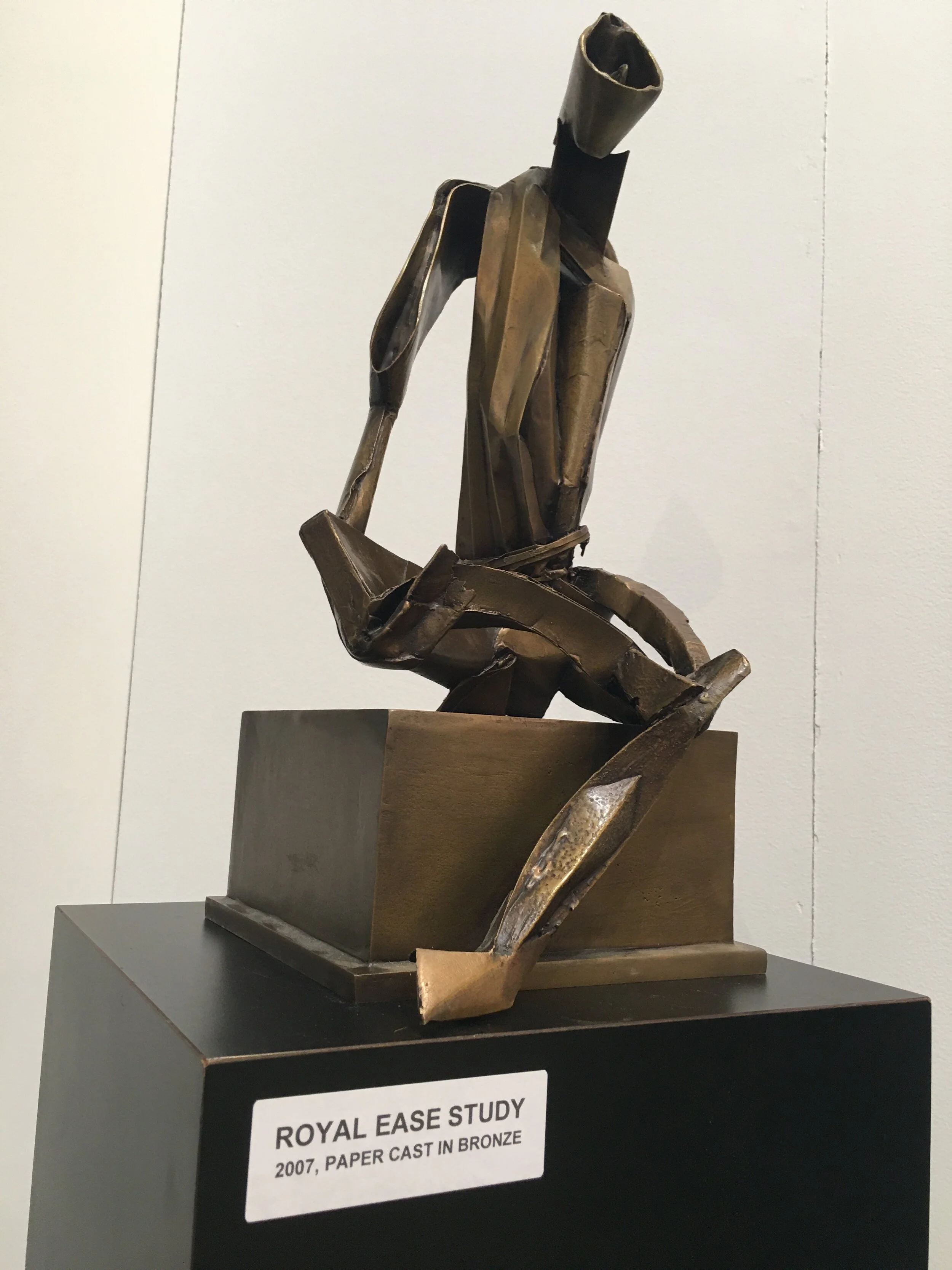 Royal ease study, 2007, paper cast in bronze