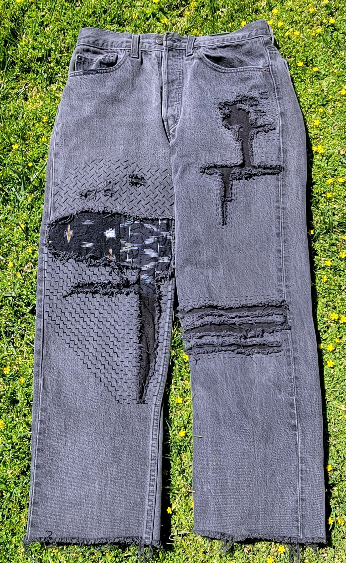 Mended Black Jeans