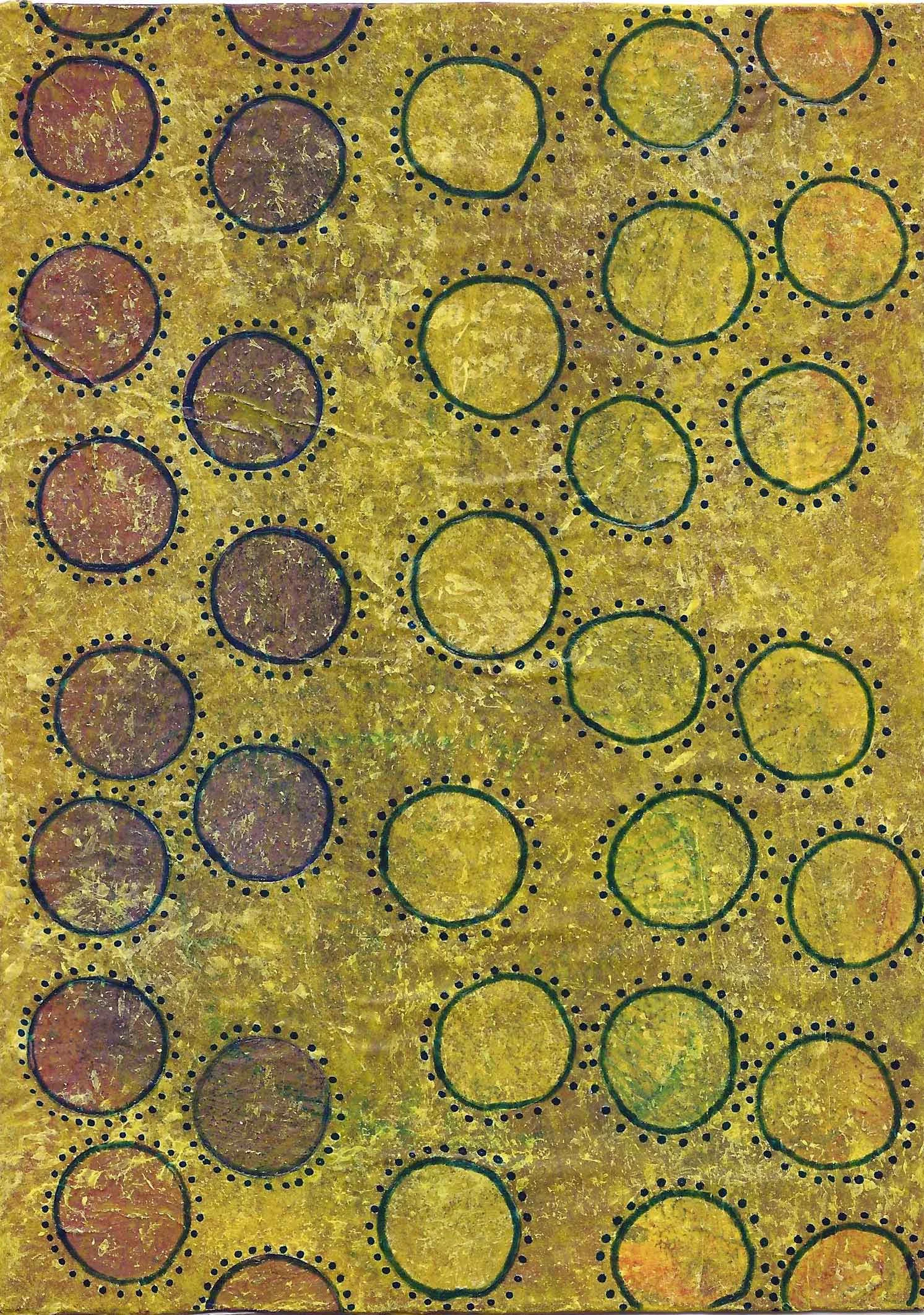 Carlyn Clark, untitled , 2013 , tissue paper, pen, ink and acrylic on paper, 5" x 7"