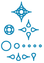 A breakdown of the original motif used in Carlyn Clark's "1 Motif 100 Ways" series