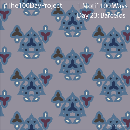 The 100 Day Project - Day 23 of My "1 Motif 100 Ways" Pattern Series