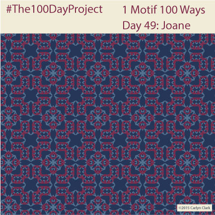 "Joane ", by Carlyn Clark of "The 1 Motif 100 Ways" series for day 49of "The 100 Day Project"
