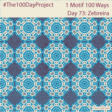 "Zebreira", by Carlyn Clark of "The 1 Motif 100 Ways" series for day 73 of "The 100 Day Project"