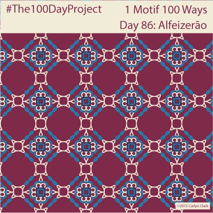 "Alfeizerã0", by Carlyn Clark of "The 1 Motif 100 Ways" series for day 86 of "The 100 Day Project"