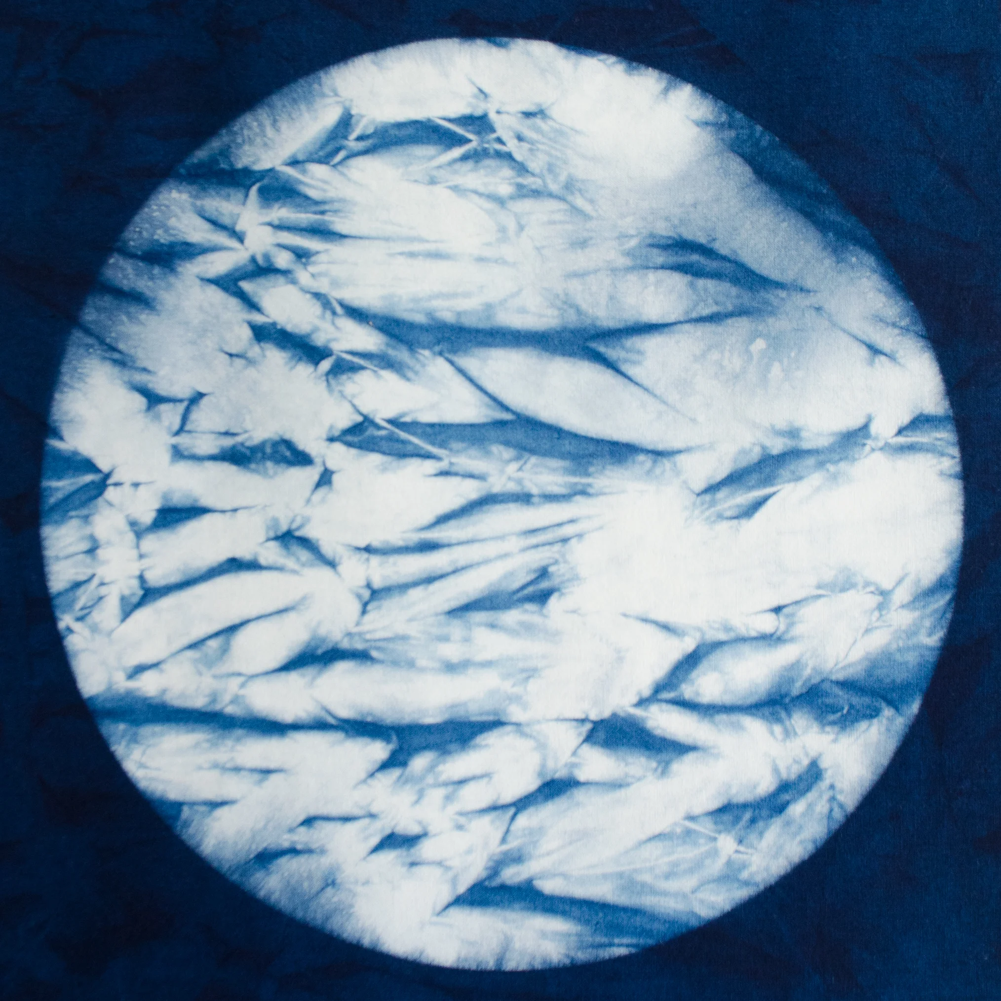 Arashi Shibori Dyed with Indigo