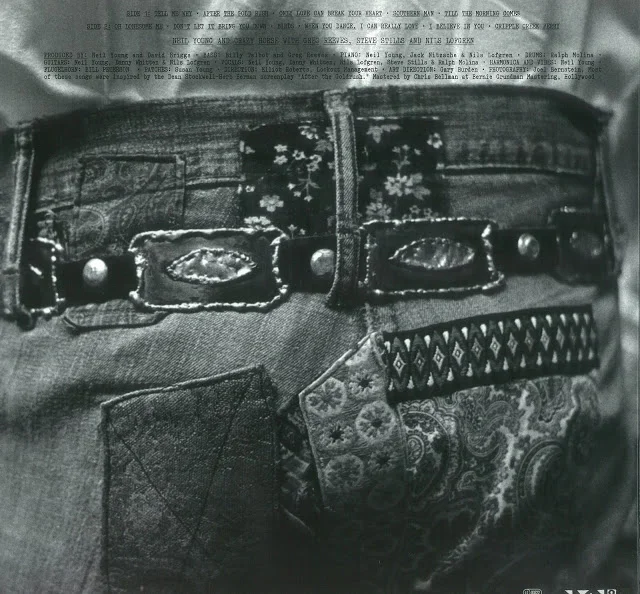 Neil Young's After The Gold Rush cover. Patching credited to Susan Young, Neil's first wife.