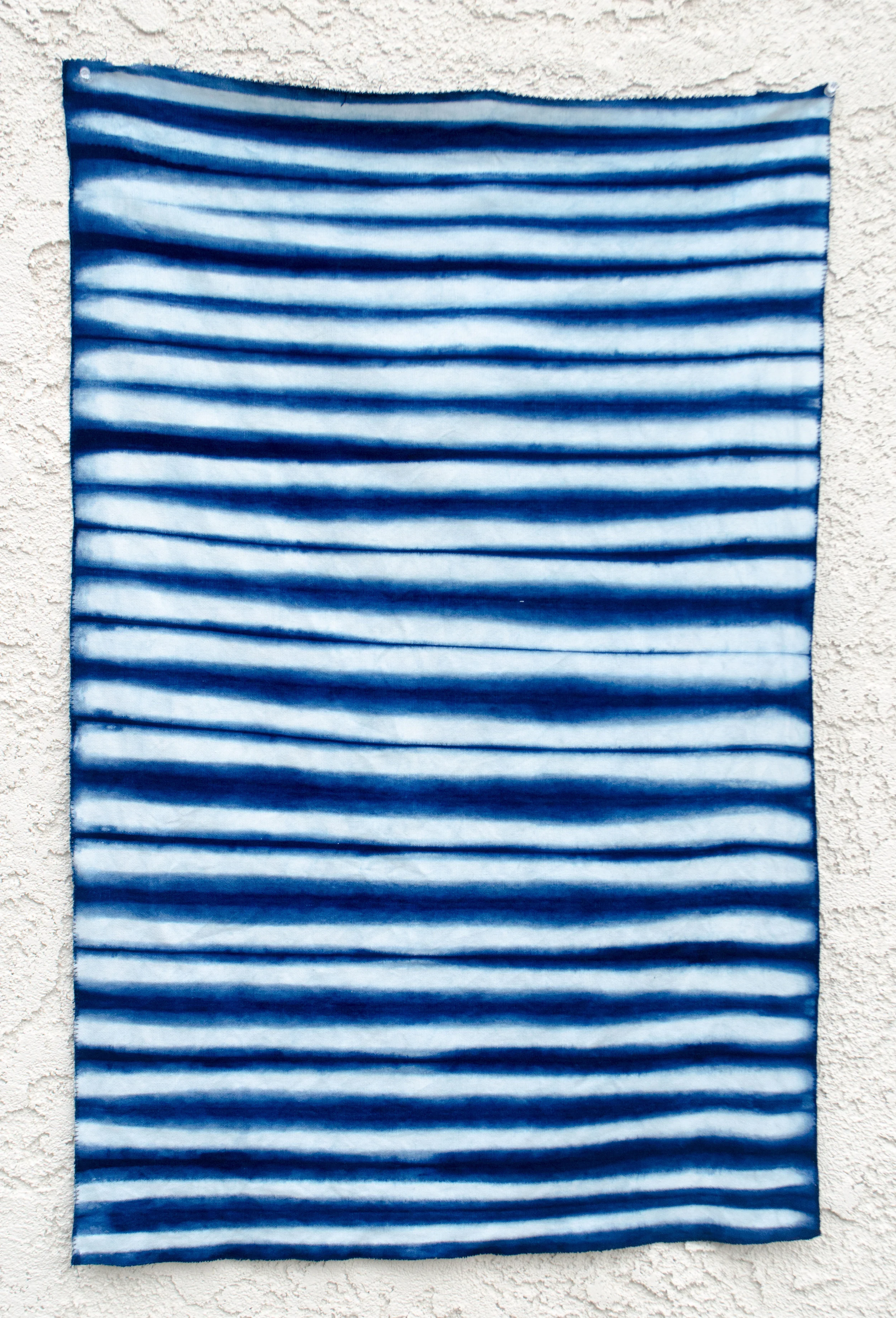 Shibori dyed stripe fat quarter for quilters by Carlyn Clark