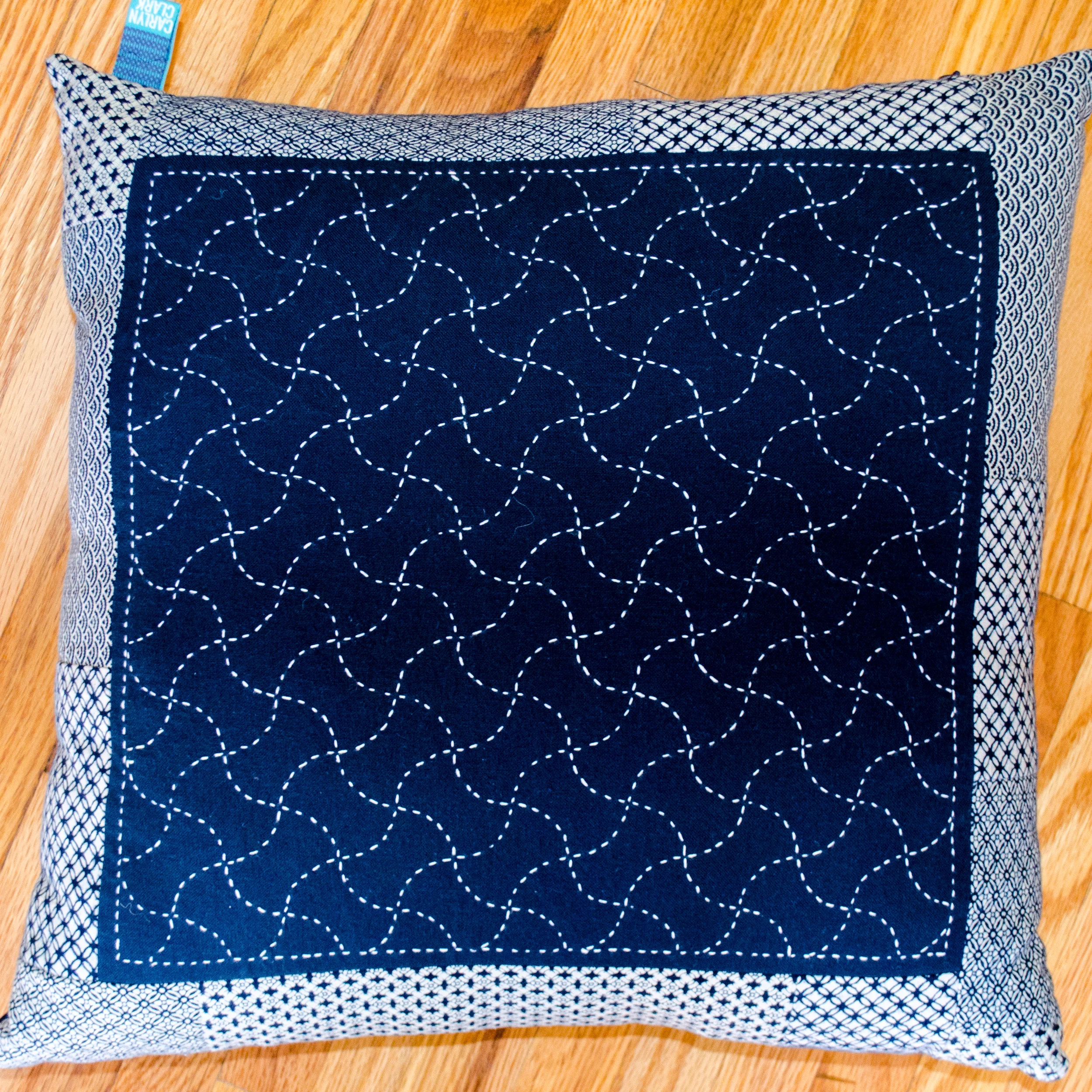Newest Work - Sashiko Stitched Pillow
