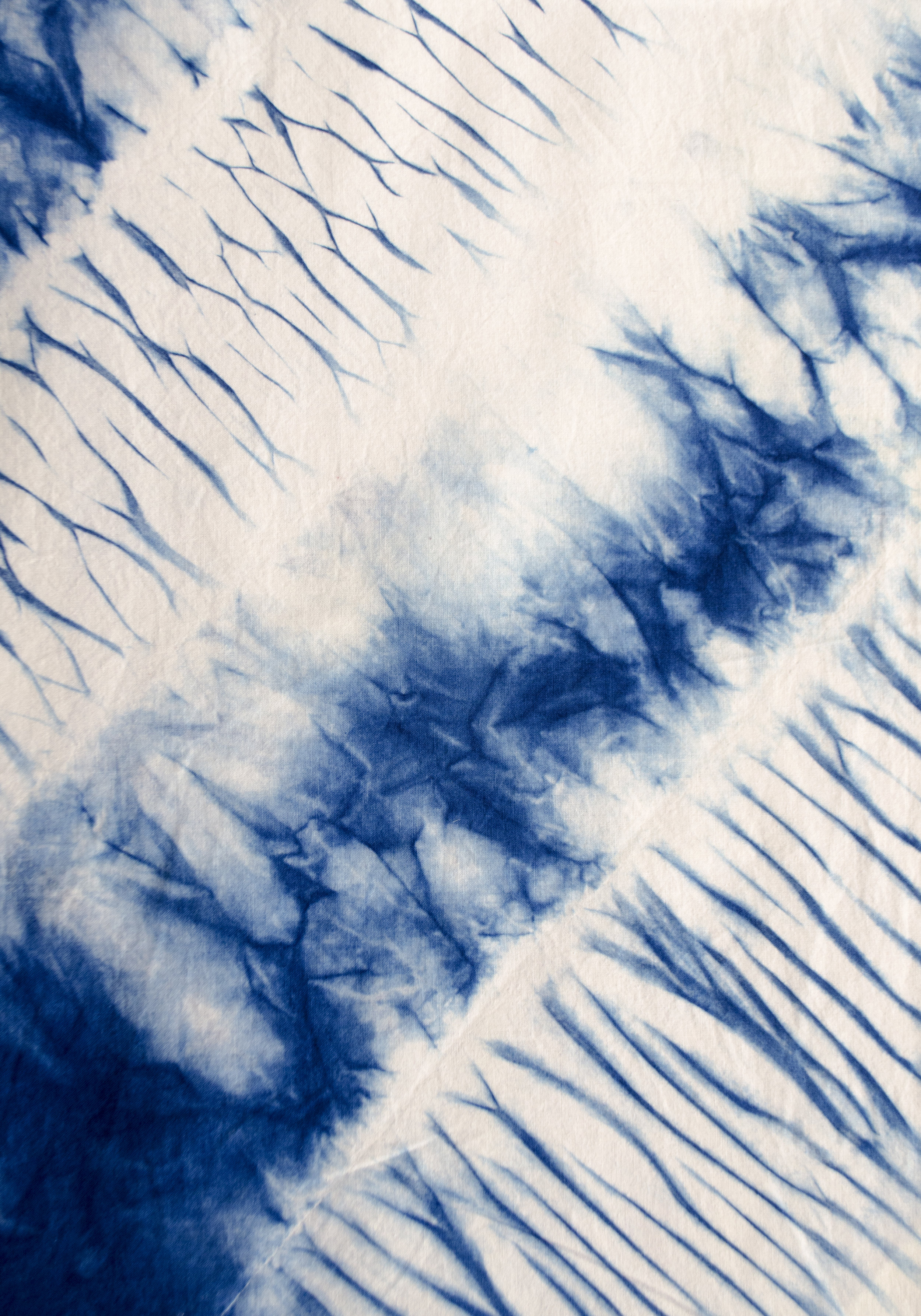 Arashi Shibori Dyed in the Indigo Vat