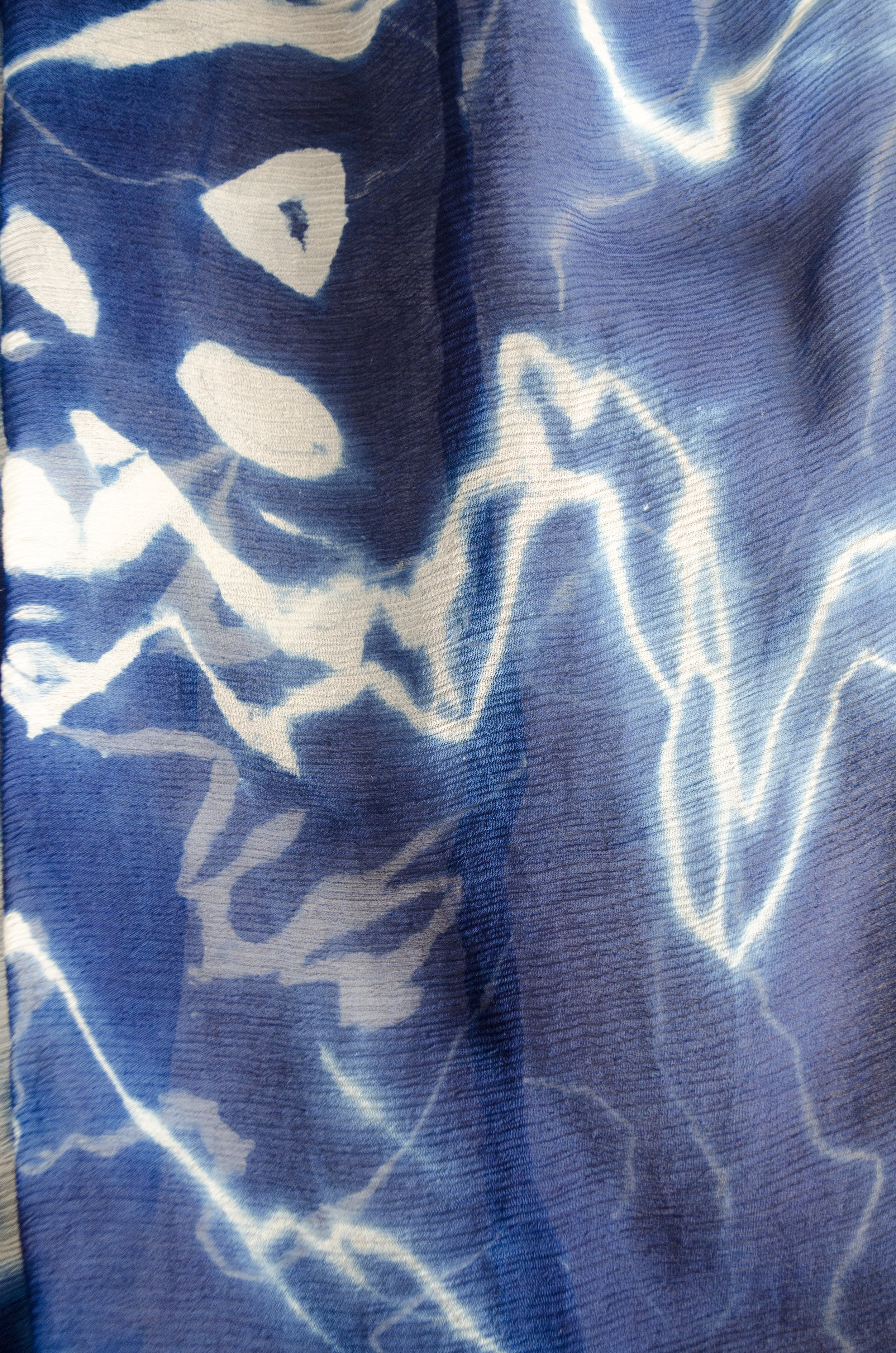 Arashi Shibori Dyed Silk Scarf