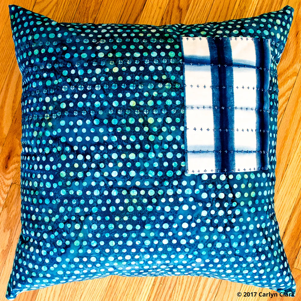 DIY Shibori Pillow Top Kit with Sashiko Inspired Stitching
