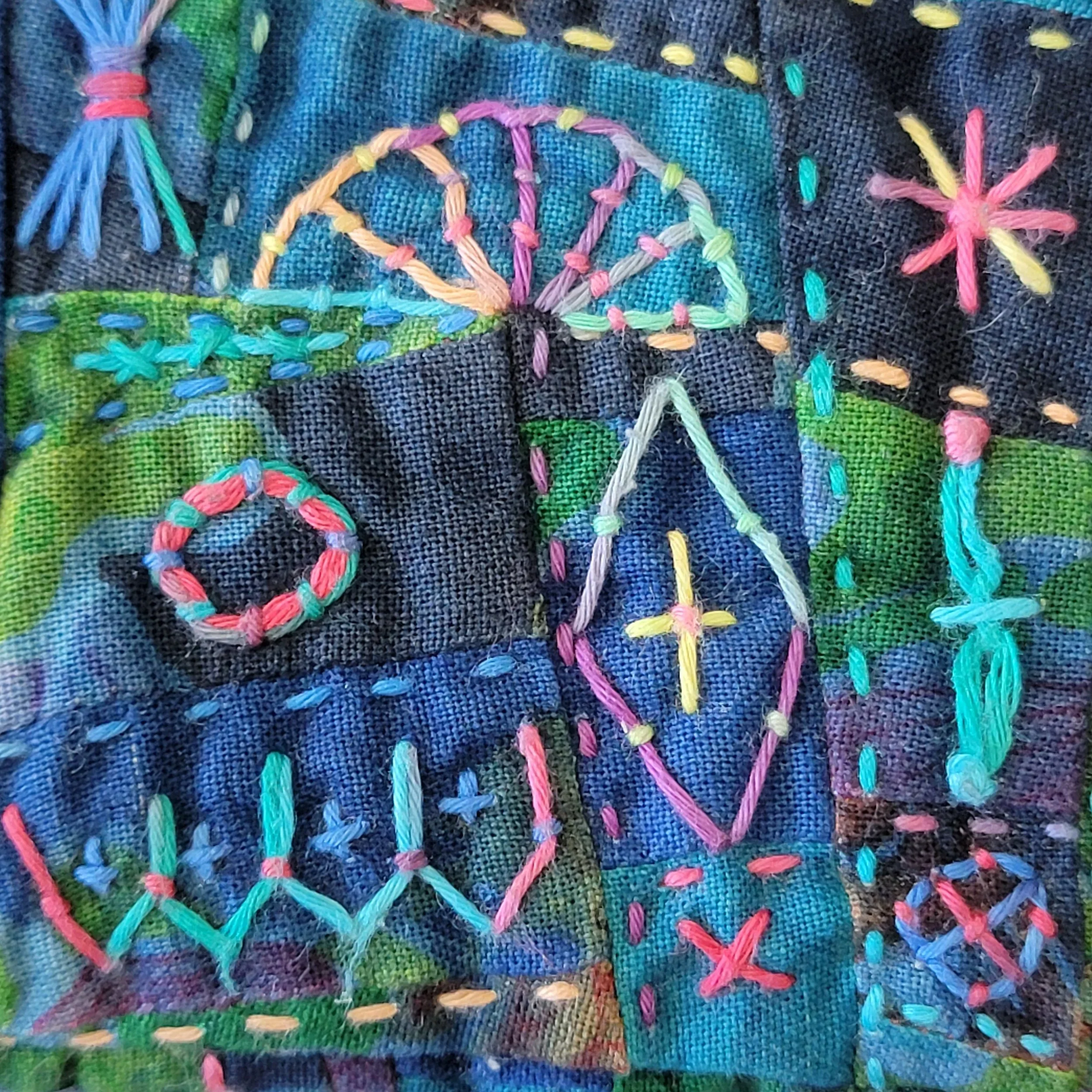 Stitched Eyeglass Case Detail