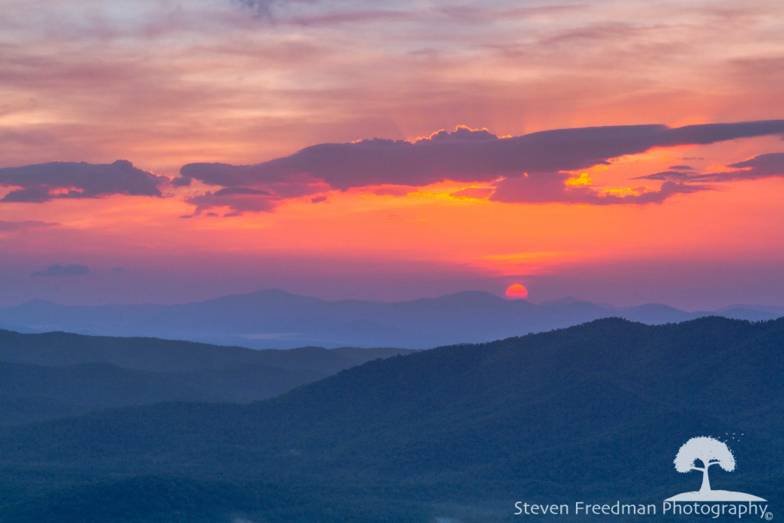 Sunrise from the Pounding MIll Overlook on the Blue Ridge Parkway
