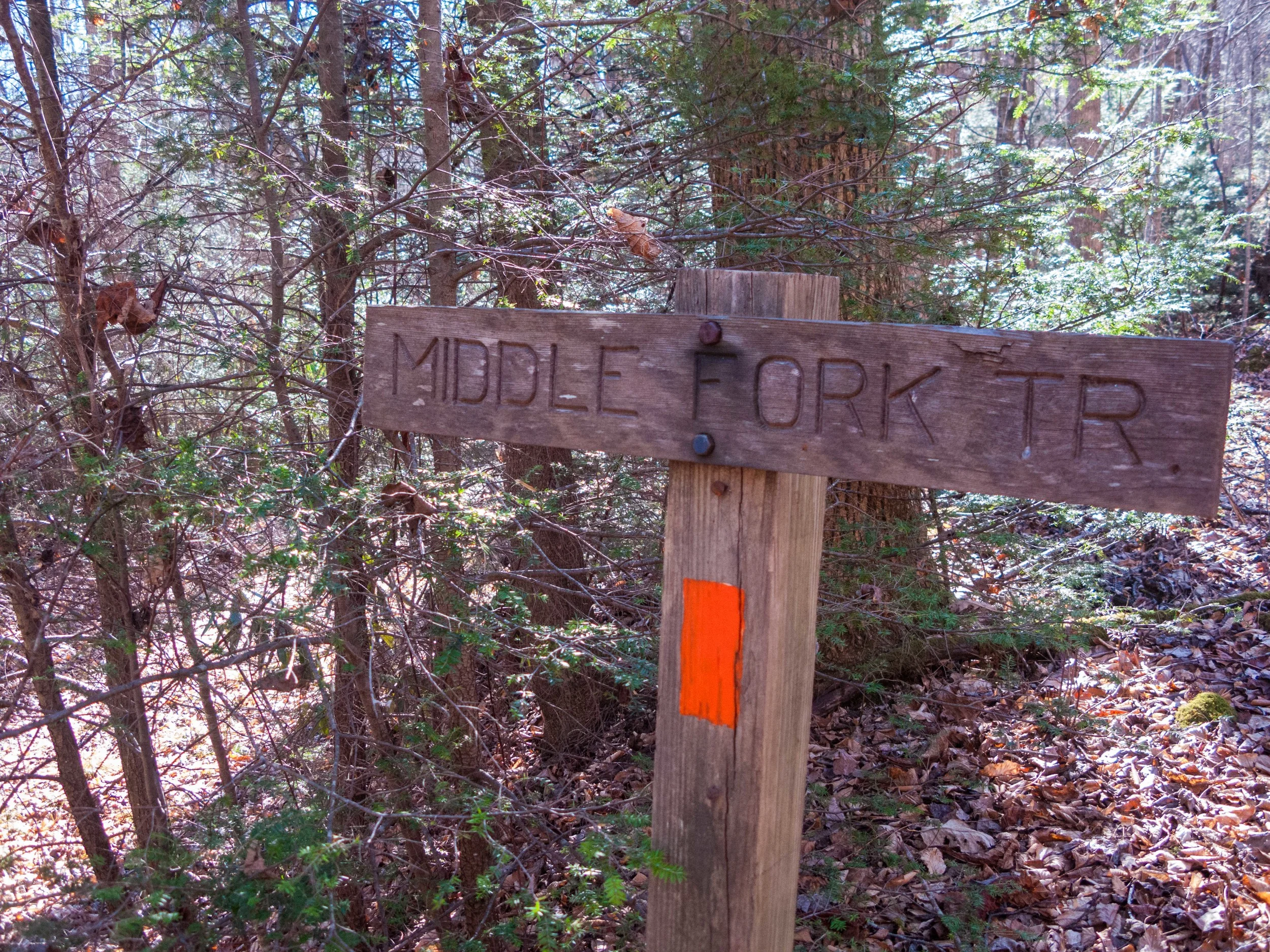 The original trailhead on the Middle Fork Trail.