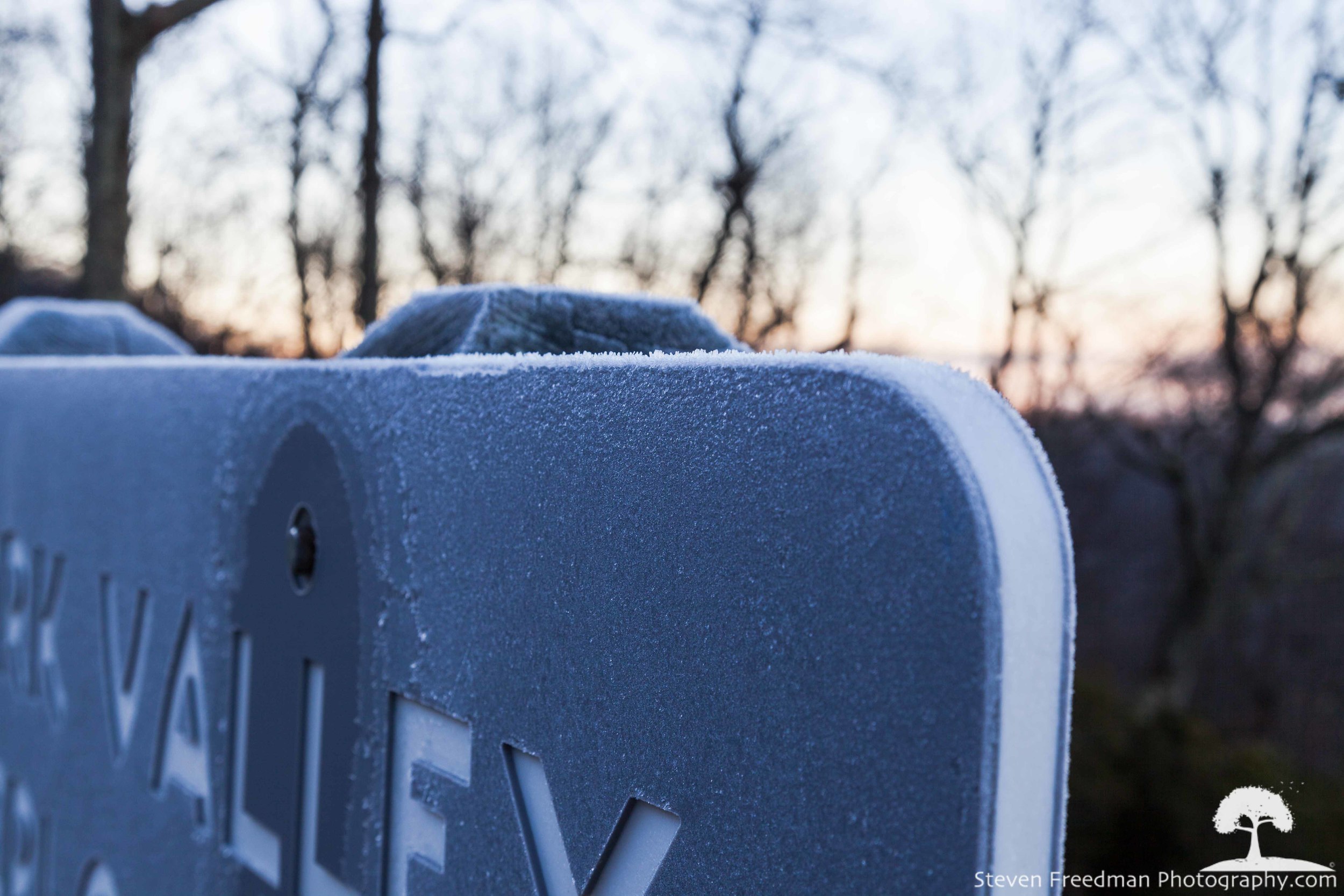 Frosty sign on the BRP. 