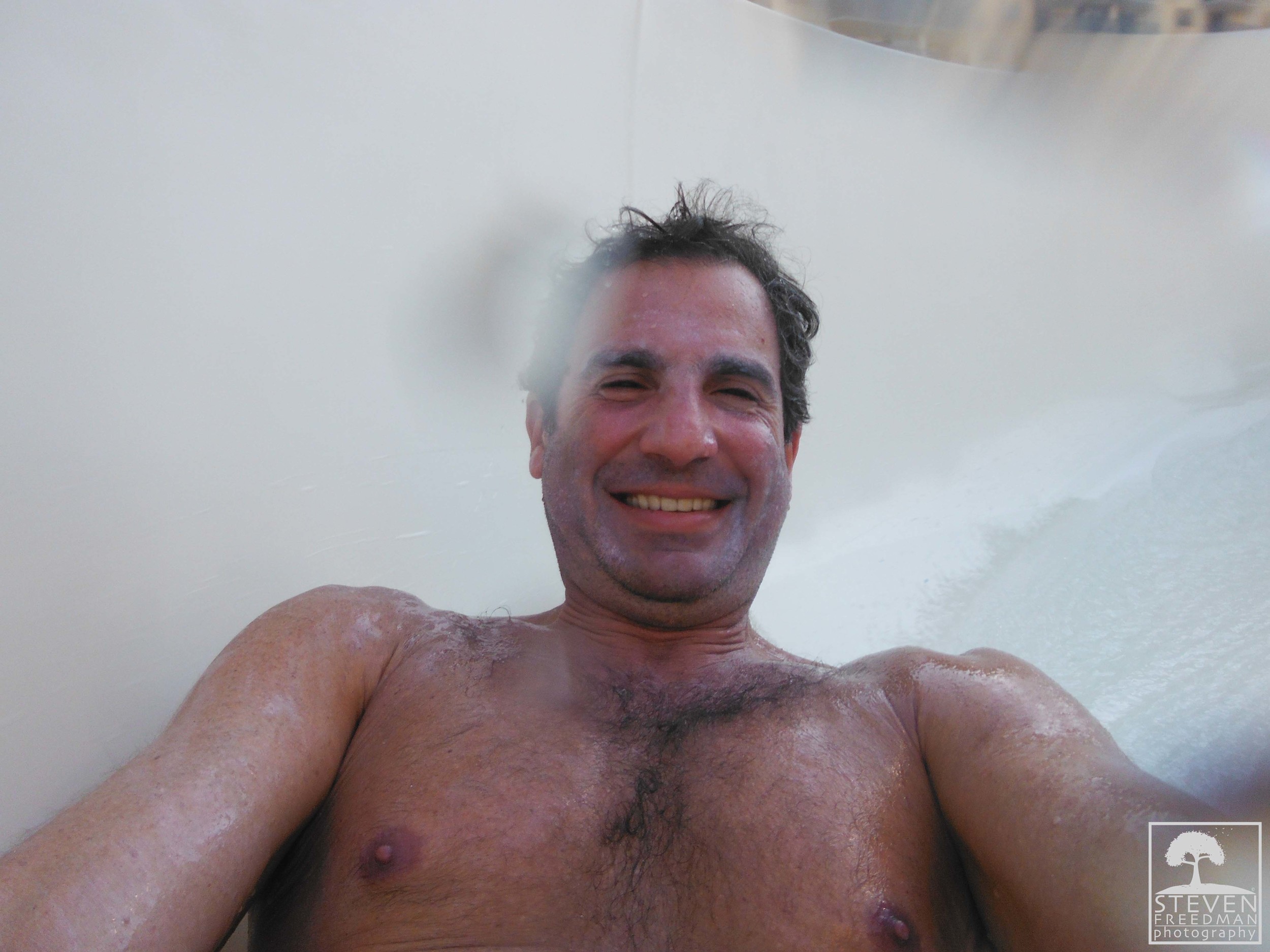 Selfie on a water slide