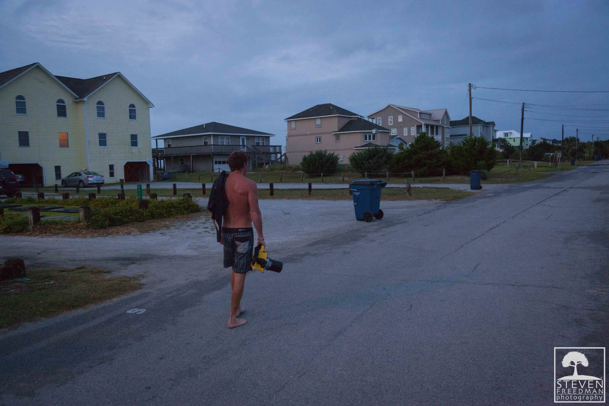 He gets to walk barefoot to work. 