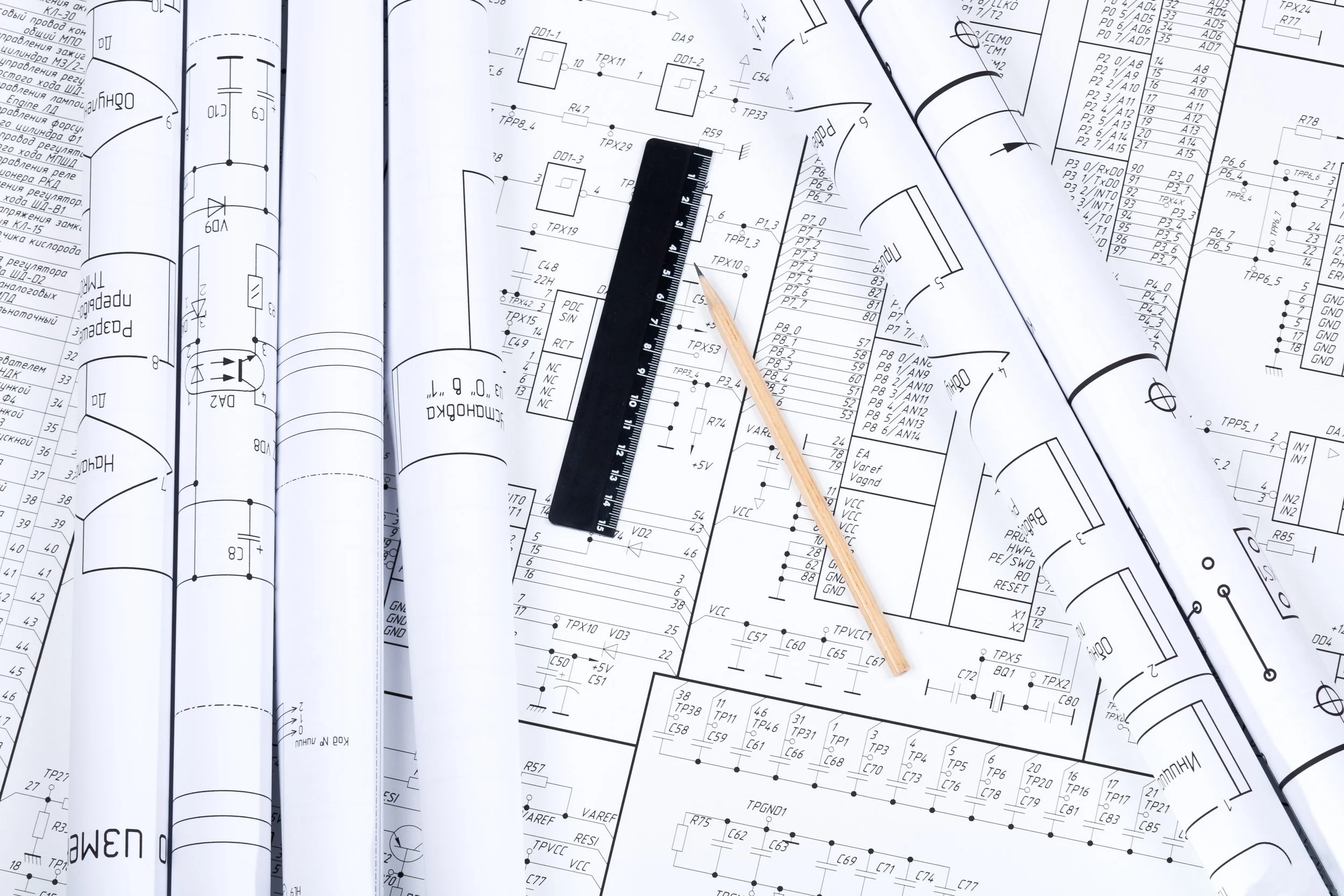 Master electrical contractor going over electrical plans.