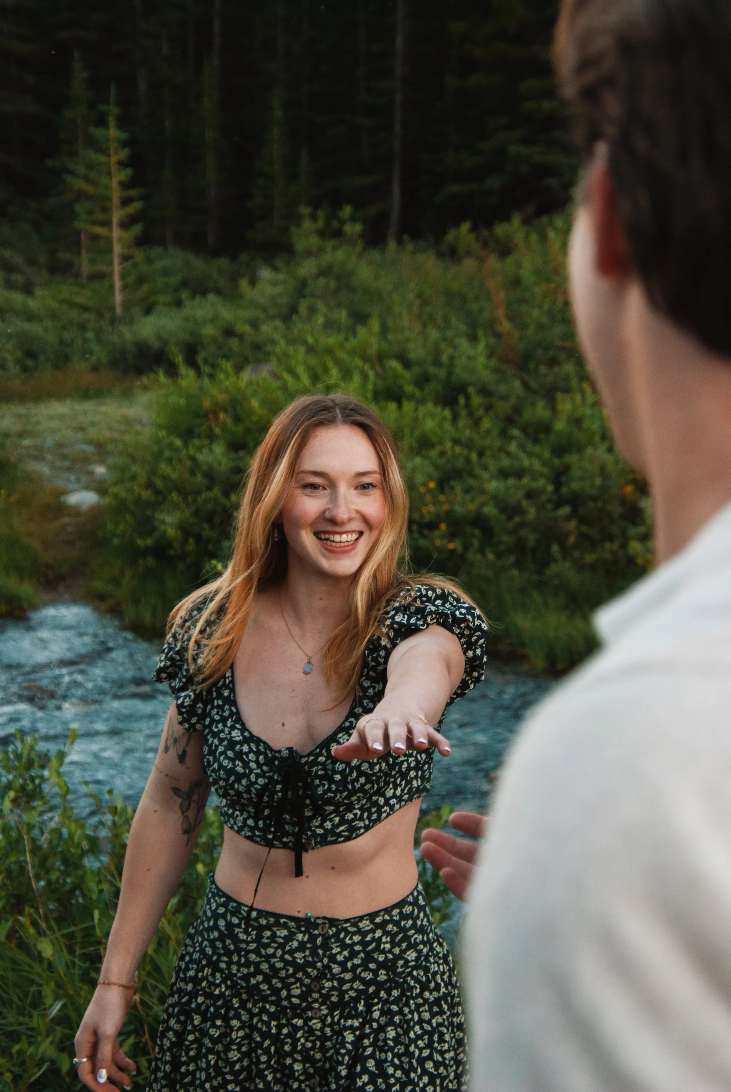 Candid - Destiny reaching for Jake.JPG