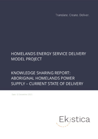 Ekistica and ARENA share: ‘Homelands Energy Service Delivery Model – Current State of Delivery Report'