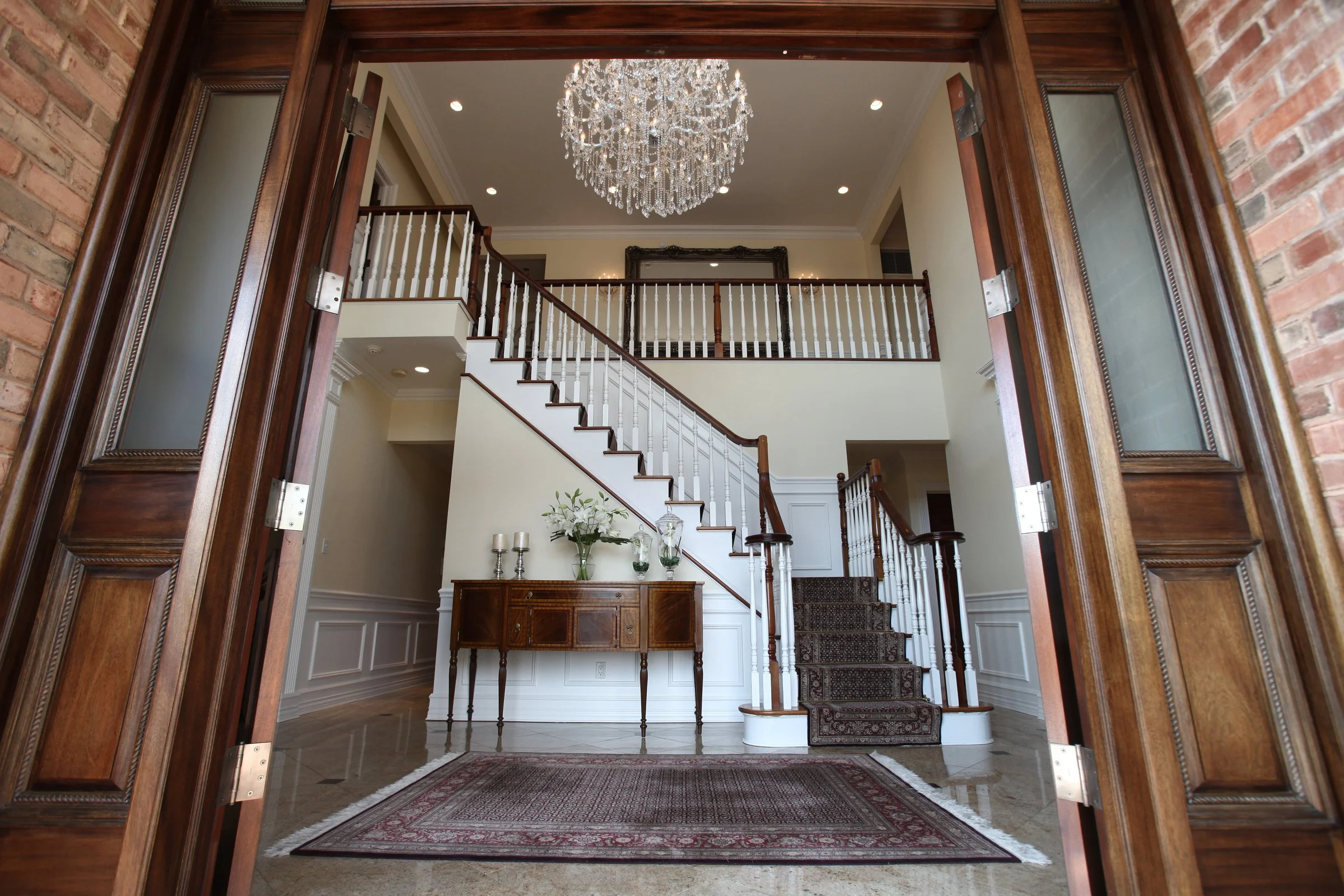  This home in Malba  Queens was built from the ground up in 2002. The foyer welcomes guests. 