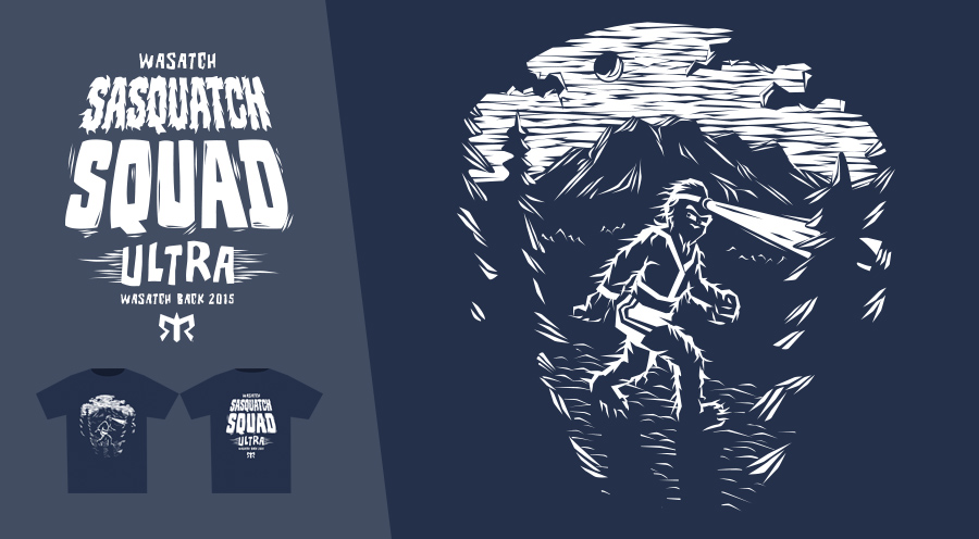 Personal Work - T-Shirt Design, Team Wasatch Sasquatch Squad, Ragnar Relay Series - 2015