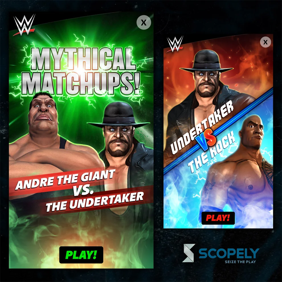 Scopely - WWE: Champions Speck Ads (Never used in-game) - Graphic Designer (Scopely, Inc.) - 2015
