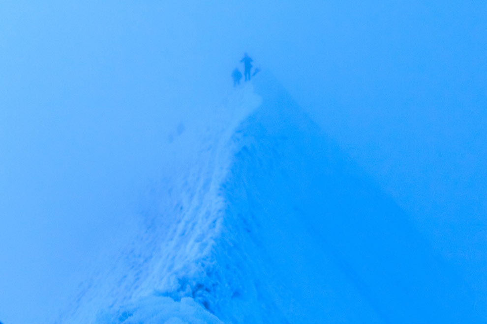 It was so cloudy, but this pic shows just how steep the peak is.