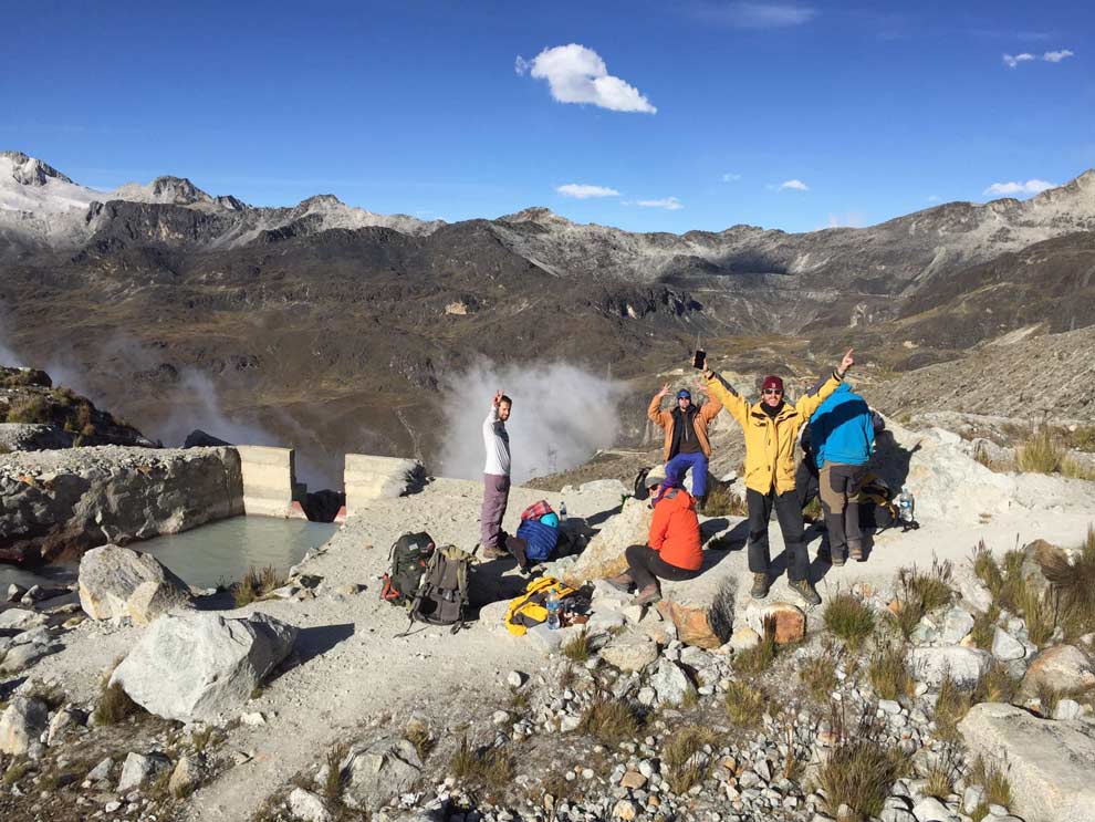 Hiking up to the glacier for training.