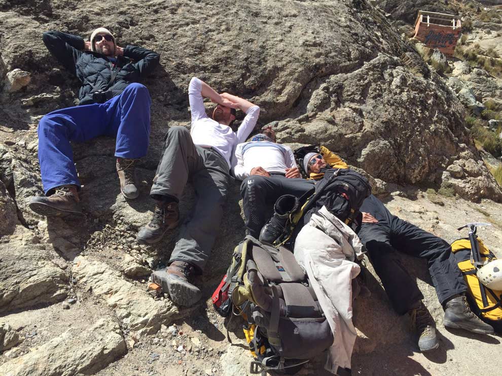 Finally got back down to Base Camp and literally, could not move. 