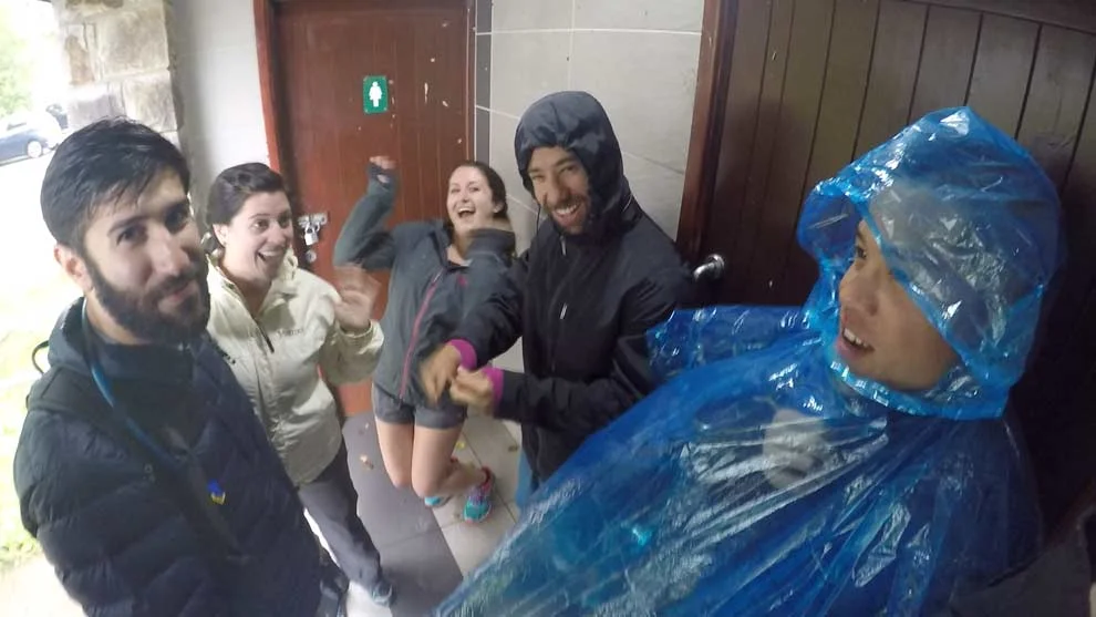 Us preparing for the hike.  Are we really going to do this!?  