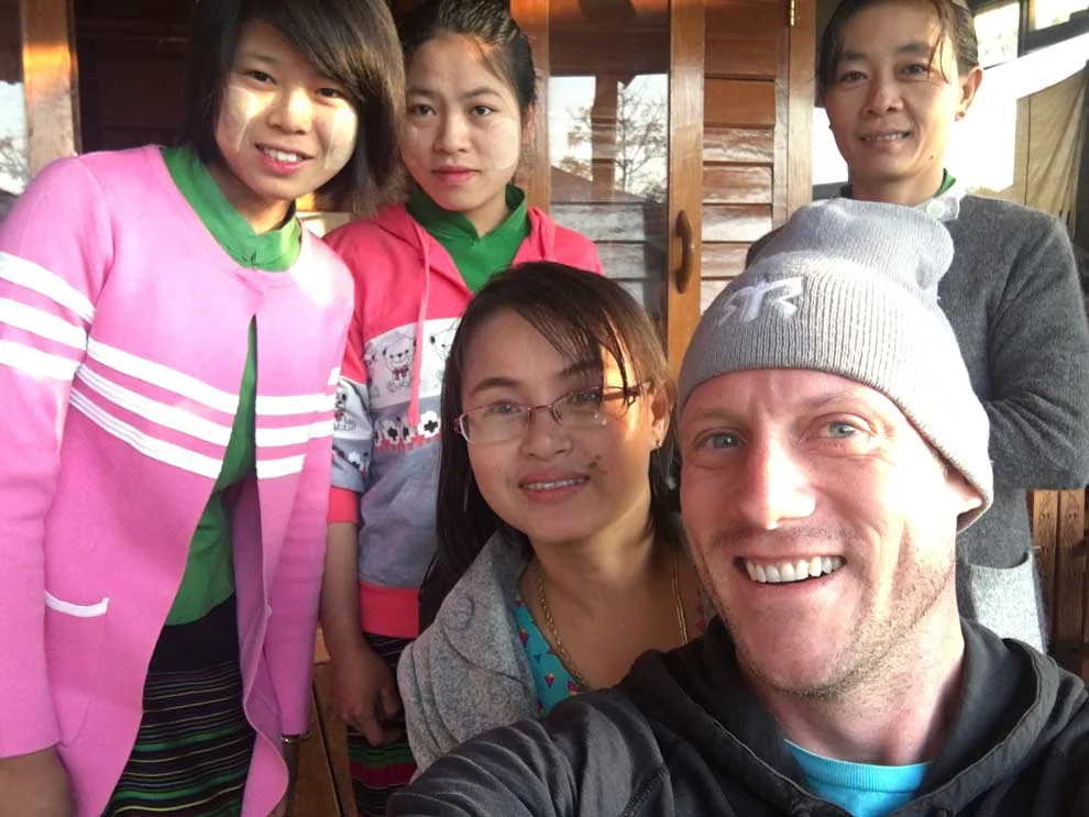 The sweet hotel owner and her daughters in Inle Lake, Myanmar