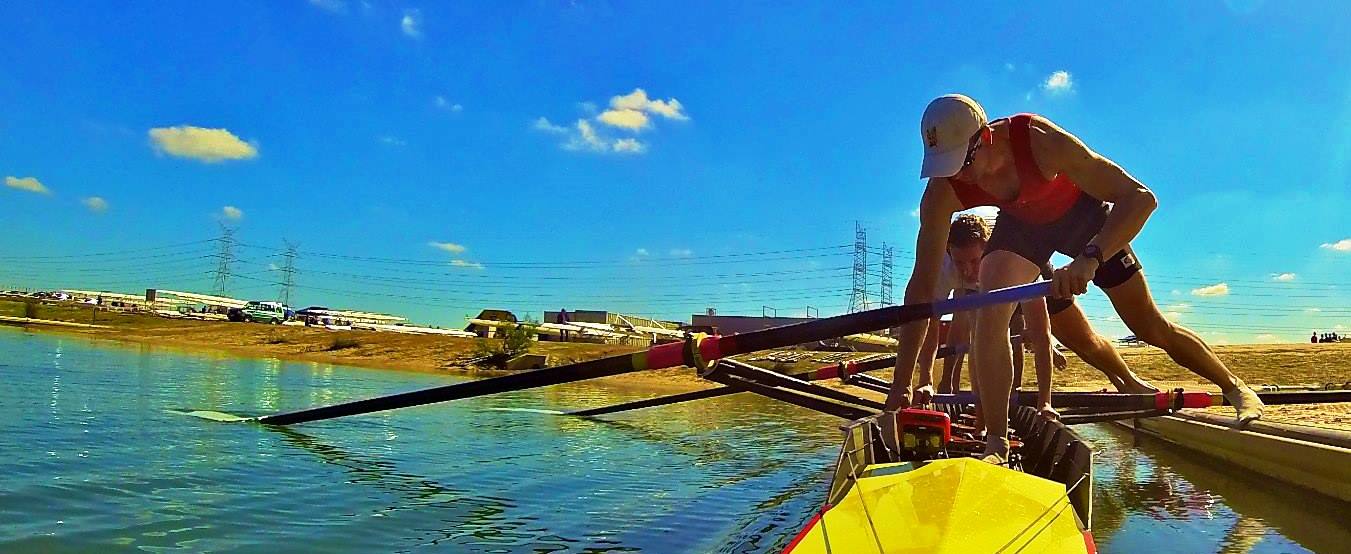 (above) WARC men launching the "Usual Suspects" Empacher coxless four