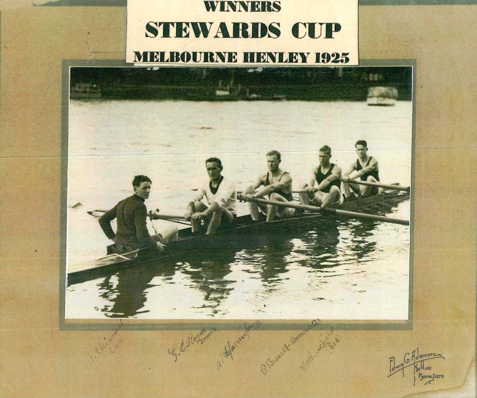 WARC crew from 1925, including club legend George Rogers in stroke seat (photo courtesy of Warren Anderson)