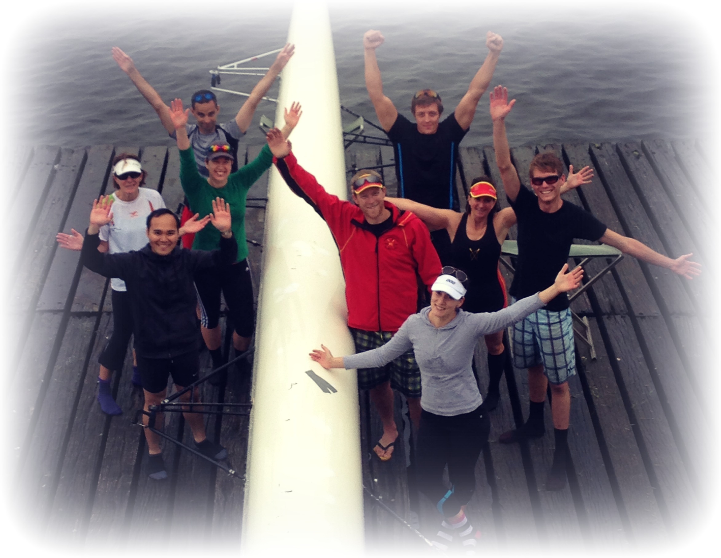 Jimmy O'Regan (centre) with some athletes who have participated in WARC Learn to Row programs