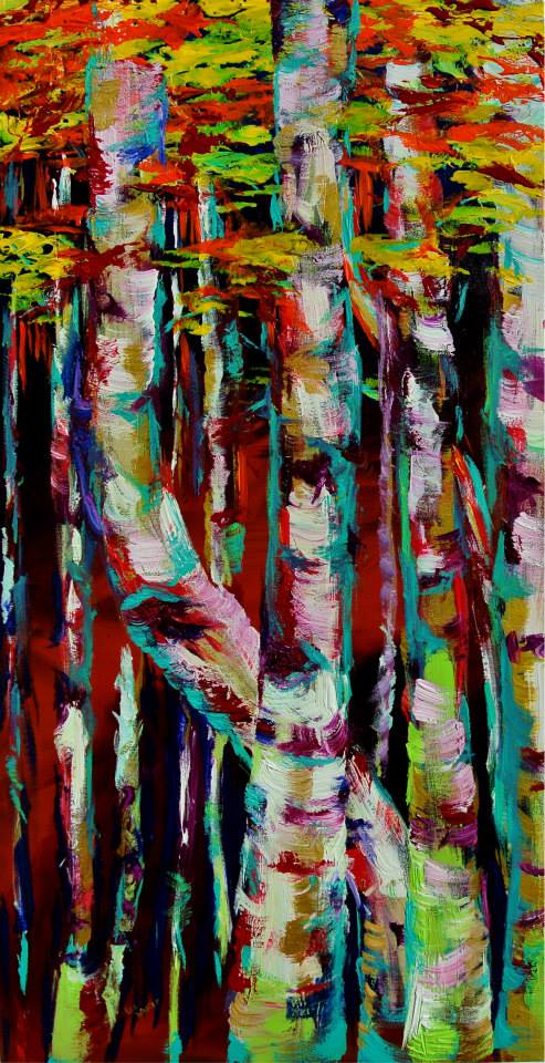 Aspens 24x48" Acrylic on Canvas $1000.00